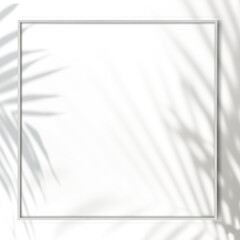 Palm leaves shadow frame design element