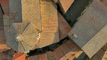 aerial pictures made with a dji mini 4 pro drone over Capranica Prenestina, Lazio, Italy. - obrazy, fototapety, plakaty