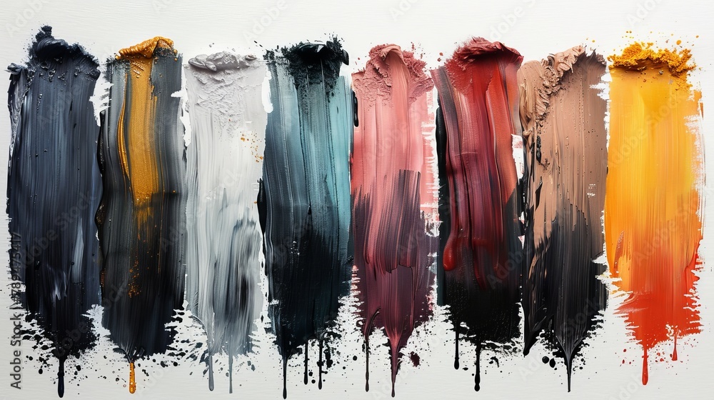 Poster an abstract set of painted ink strokes.