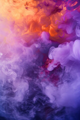 Abstract purple, pink and orange Smoke Swirls background