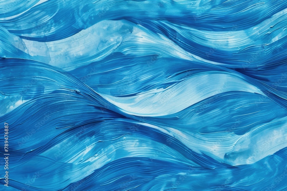 Poster detailed close up of a blue wave pattern, suitable for backgrounds and designs