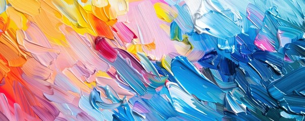 abstract oil painting with vibrant colour - obrazy, fototapety, plakaty