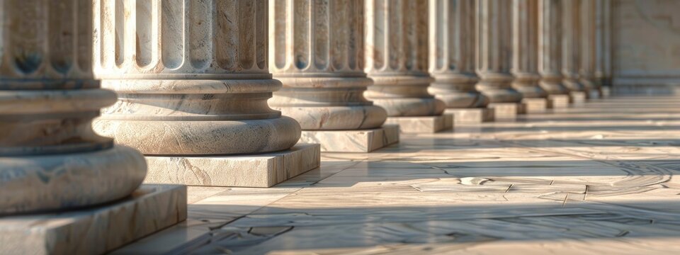 an exterior picture of columns in rows