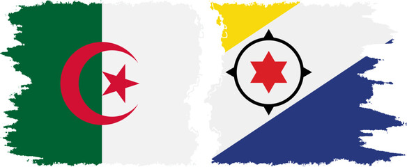 Bonaire and Algeria grunge flags connection vector
