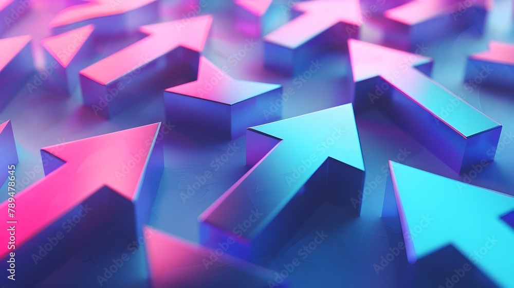 Poster team unity converging into a unified business goal: arrows merging forward