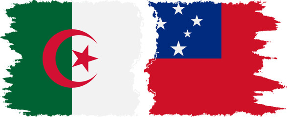 Independent State and Algeria grunge flags connection vector