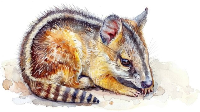 A charming watercolor painting of a small animal. Perfect for illustrations and children's books