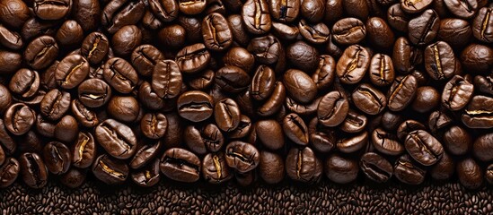 Roasted coffee beans can serve as a backdrop.