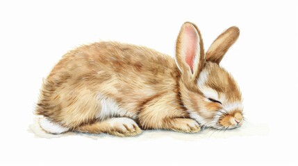 A cute rabbit relaxing on the ground. Ideal for animal lovers