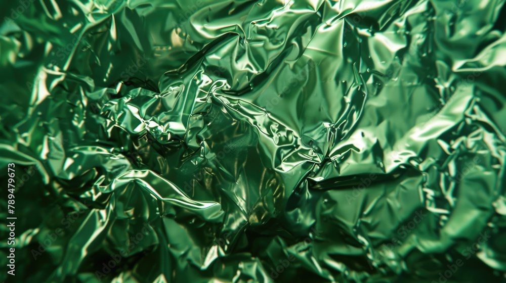 Poster detailed close up of a piece of shiny tin foil, versatile for various design projects
