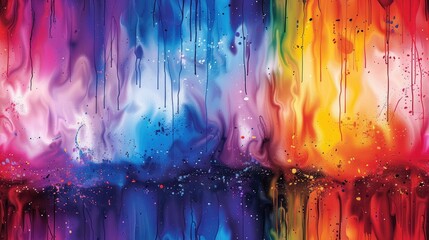 Vibrant watercolor splash background with splatters and drips in rainbow hues, adding energy and vibrancy to any design, pattern
