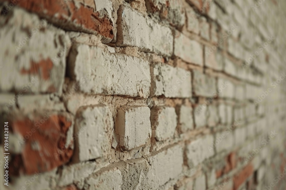 Poster close up of a brick wall with a clock, suitable for time-related concepts