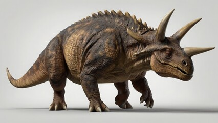 triceratops dinosour full body on white background