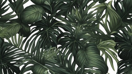 Tropical green palm leaf cut out - 789483660