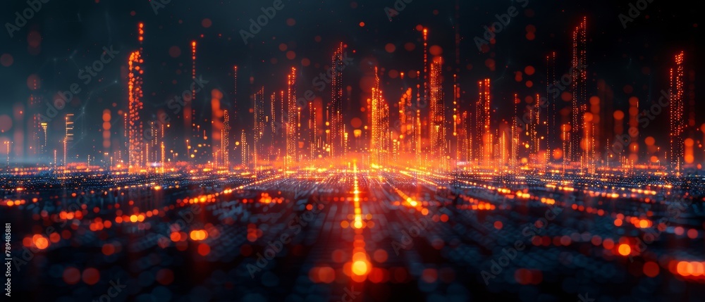 Poster a global business network, data analysis of financial and banking, stocks, ai, technology and data c