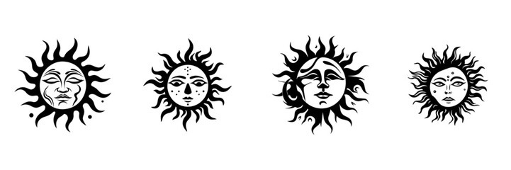 Hand drawn illustration of sun 