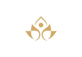 lotus people elegant logo icon design