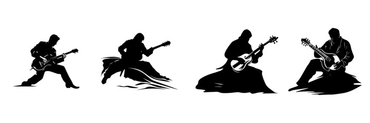 Illustration of a set of the guitarist 