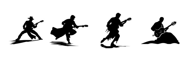 Illustration of a set of the guitarist 