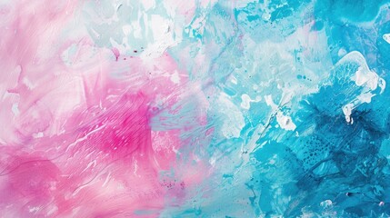 Close up view of a vibrant pink and blue painting. Perfect for art and design projects
