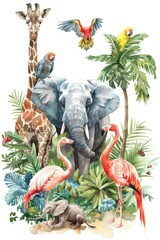 A diverse group of animals in their natural habitat. Perfect for educational materials