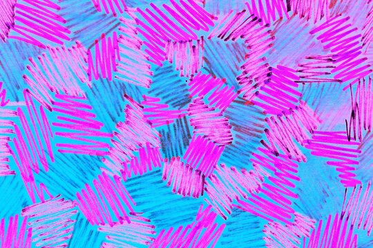 Felt pen doodle multicolored scribbles. Abstract texture drawn with felt-tip pen. colorful felt tip ink markers handwritten drawn lines. Sketch concept. Seamless pattern