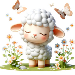 3d  lamb in spring 