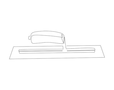 recommend clip art: Continuous line drawing of cement trowel. One line of cement trowel for brick. Worker tool concept continuous line art. Editable outline