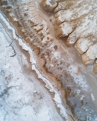 Scenic Arizona Landscape: Snowy Desert From Above