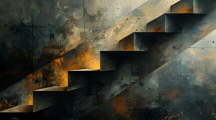 Abstract art with brutalism concept.