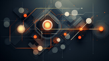 Futuristic geometric shapes connect for modern abstract design, generative AI