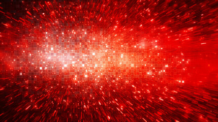 Digital red glitter square mosaic abstract graphic poster web page PPT background, generative AI