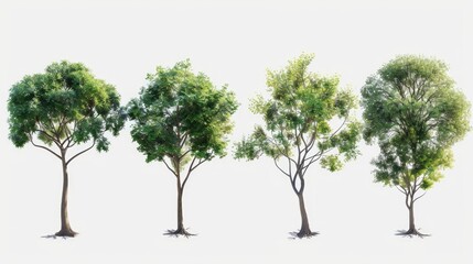 A group of trees standing next to each other. Suitable for nature and environmental concepts