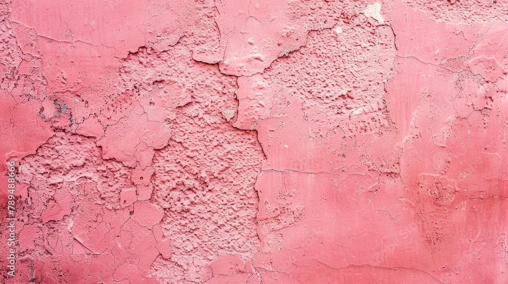 Poster a weathered red wall with peeling paint. suitable for backgrounds and textures
