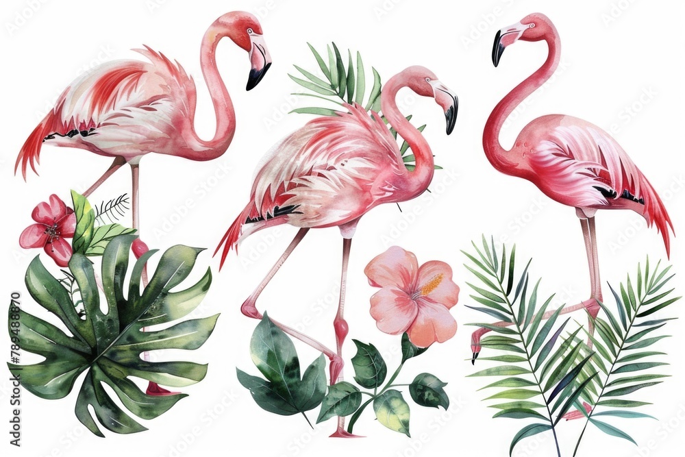 Canvas Prints Flamingos standing together, suitable for wildlife and nature concepts