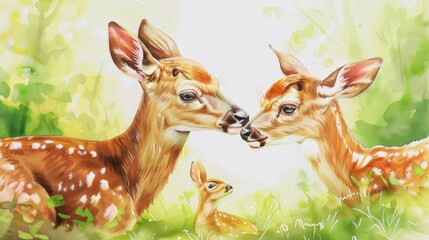 Two deer standing side by side. Suitable for nature and wildlife themes