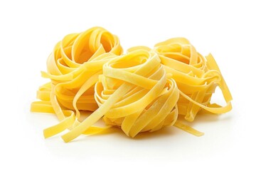 A pile of pasta noodles on a white surface. Perfect for food-related designs
