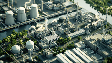 Power Plant Emission Reduction, CCS Facility Capturing CO2 Emissions