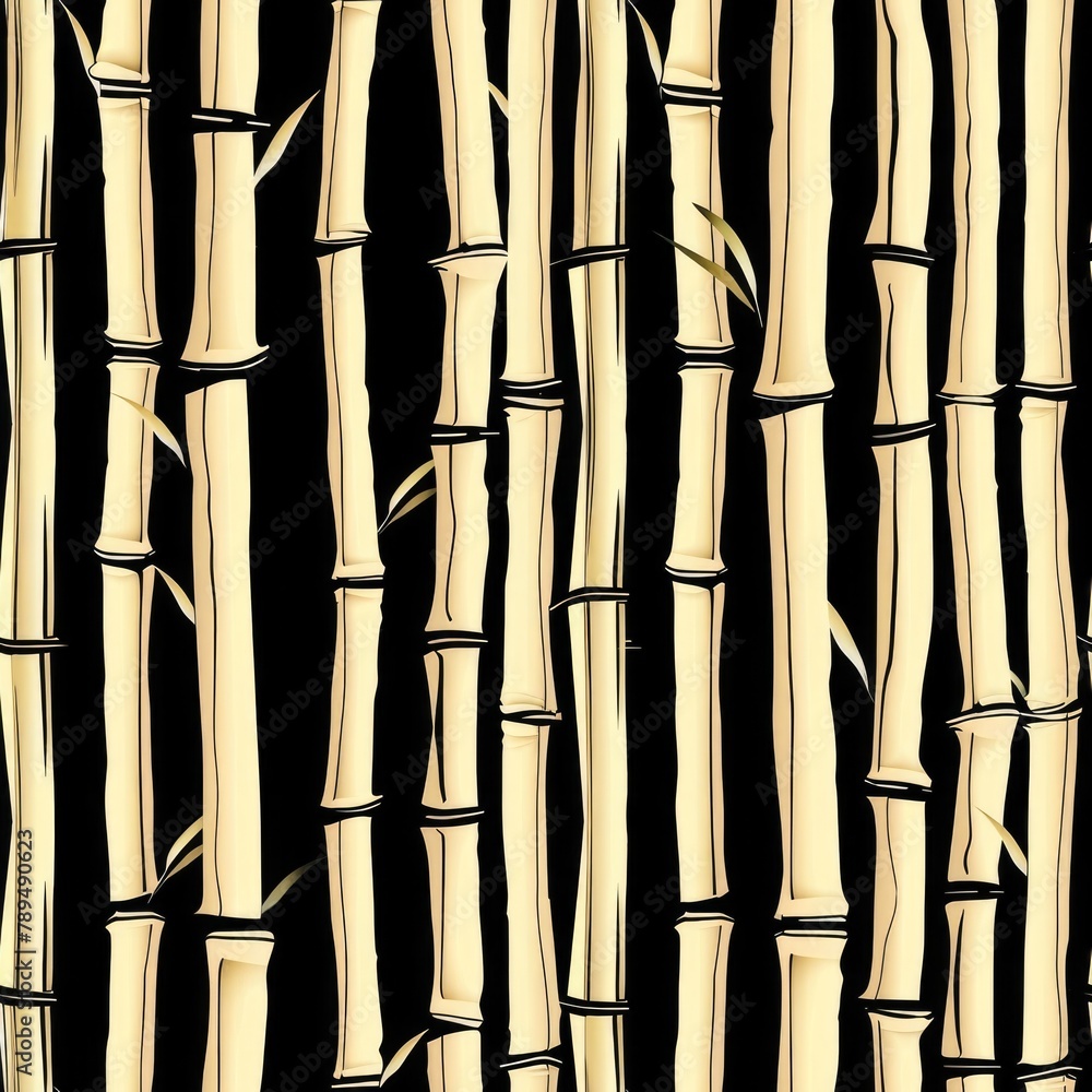 Poster group of bamboo poles against a black backdrop, versatile for various design projects