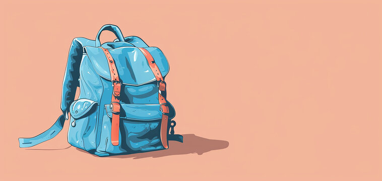 illustration of blue school backpack international education day-AI generated image
