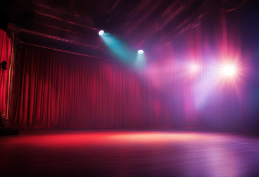 stage light background theatre spotlight entertainment show spot performance concert event scene opera auditorium drama club empty smoke decoration contrasting complementary colours night