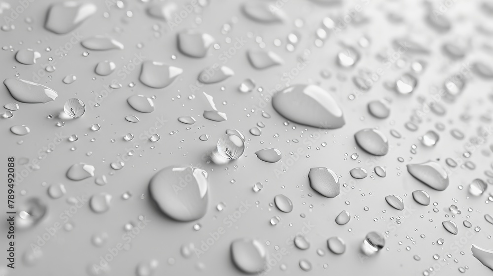 Poster an abstract water droplet background with a white background.