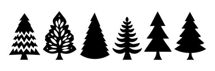 illustration of a set of christmas trees