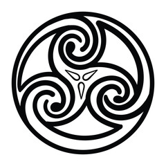 Triskelion symbol tattoo, vector 