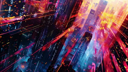 In the heart of a technologically advanced metropolis, a digital symphony unfolds. 

