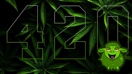 420 cannabis abstract green background Green lamb