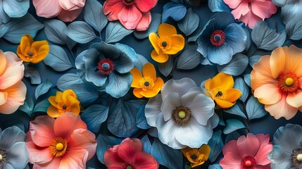 Seamless flower painting texture