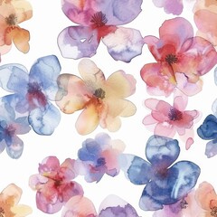 Watercolour petal repeat pattern