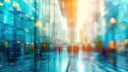 Blurred Glass Wall of Office Building