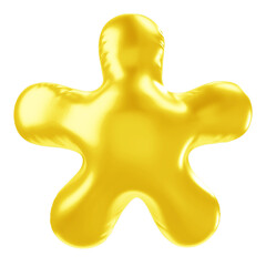 Asterisk png 3D yellow balloon symbol, transparent background